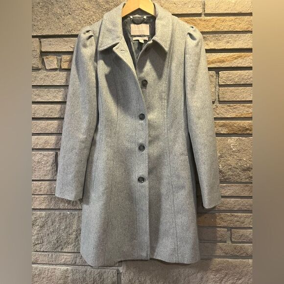 ❤️Banana Republic Fully Lined Wool Pea Coat Grey Size small jacket - Picture 9 of 14
